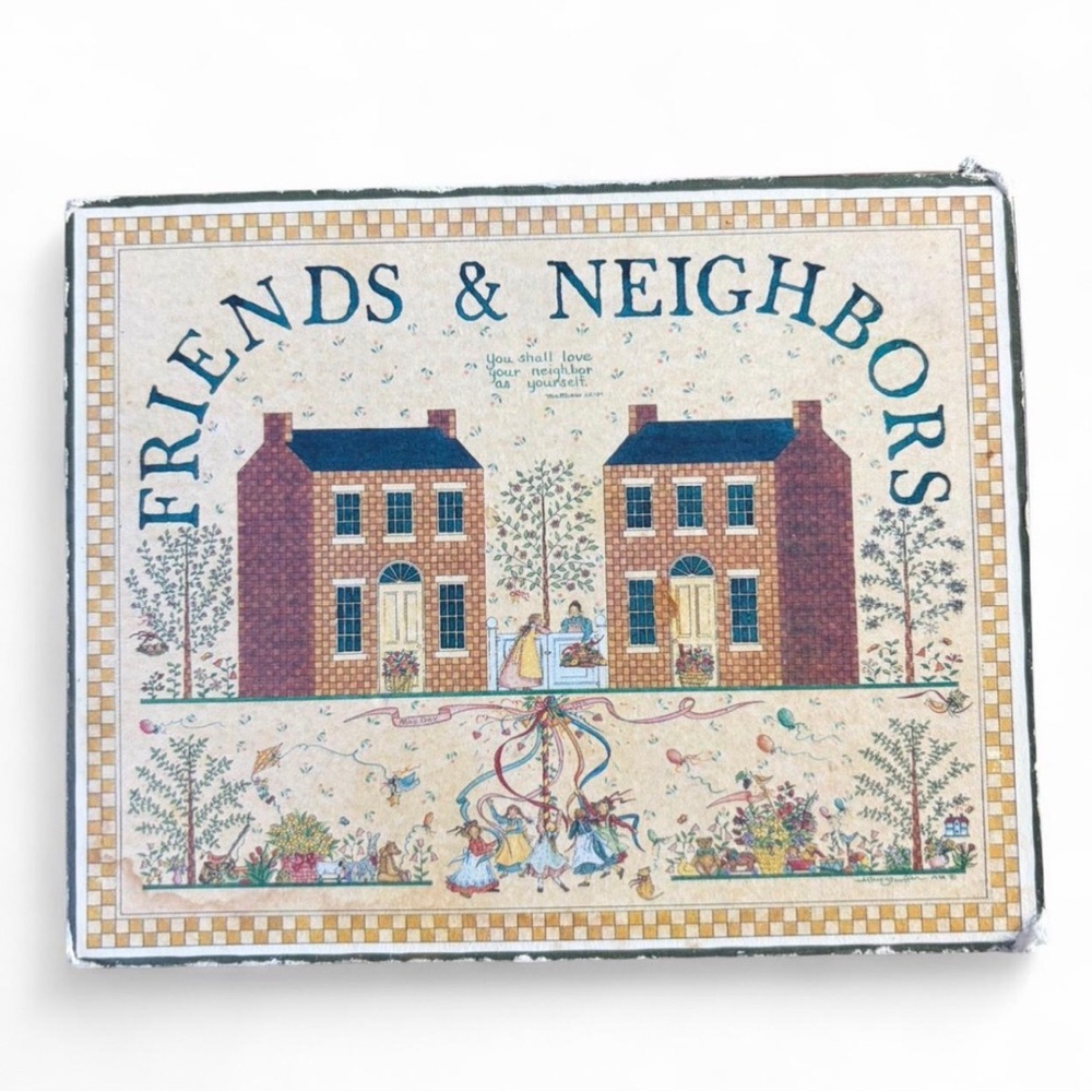 Cottagecore Friends & Neighbors Bible verse wood wallart
